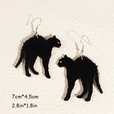 Critter Creatures Long Dangle Earrings Earrings KittyNook Cat Company Cats with Hair Standing Up